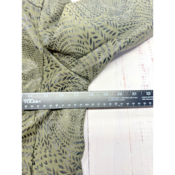 Philosophy Faux Leather Moto Jacket Women's Size Small Olive Green Embossed - Picture 5 of 6